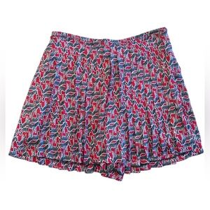 Zara Red and Black Patterned Shorts